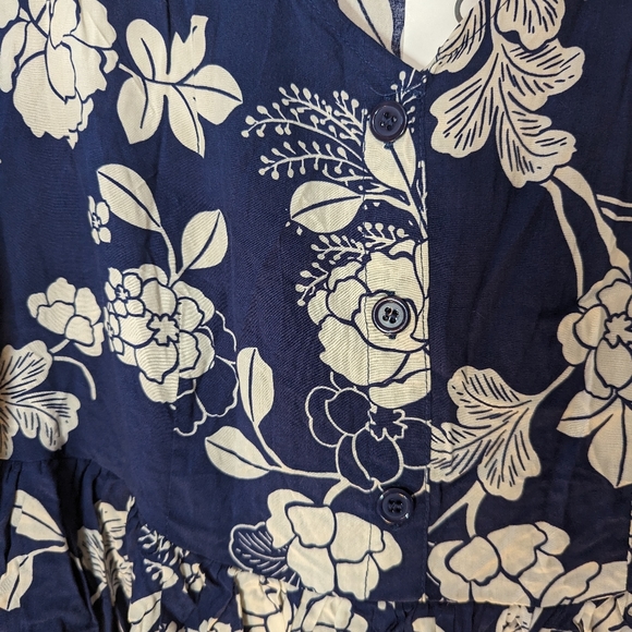 Blue tropical a line floral midi - Picture 5 of 14